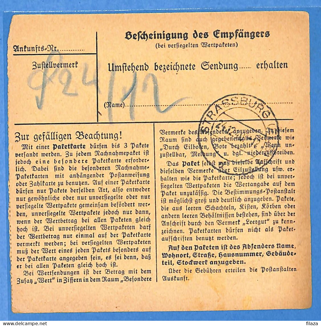 Allemagne Reich 1940 - Carte Postale De Karlsruhe - G33501 - Briefe U. Dokumente