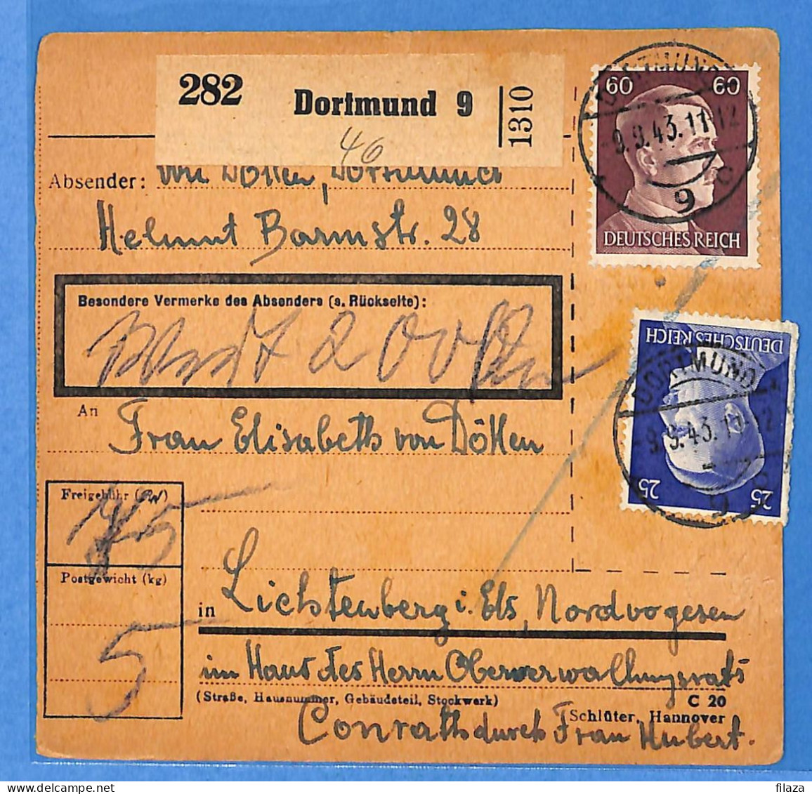 Allemagne Reich 1943 - Carte Postale De Dortmund - G33498 - Covers & Documents