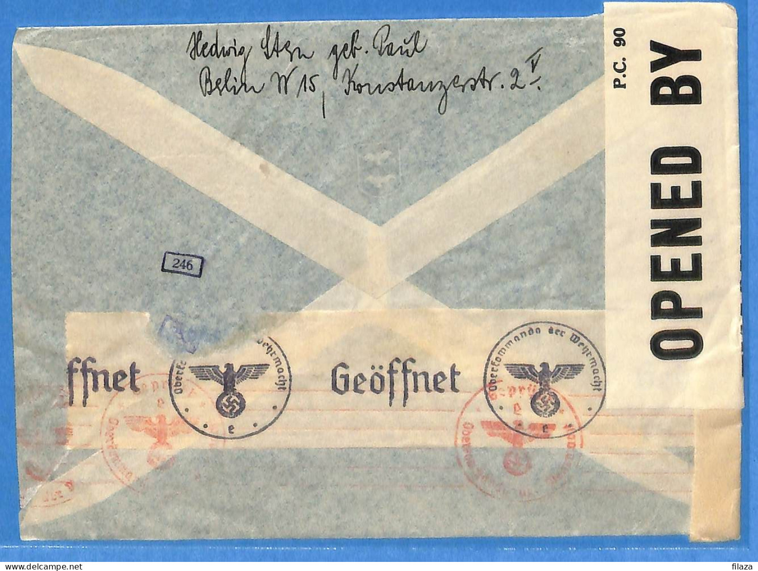 Allemagne Reich 194.. - Lettre Par Avion Avec Censure De Berlin Aux USA - G33476 - Covers & Documents