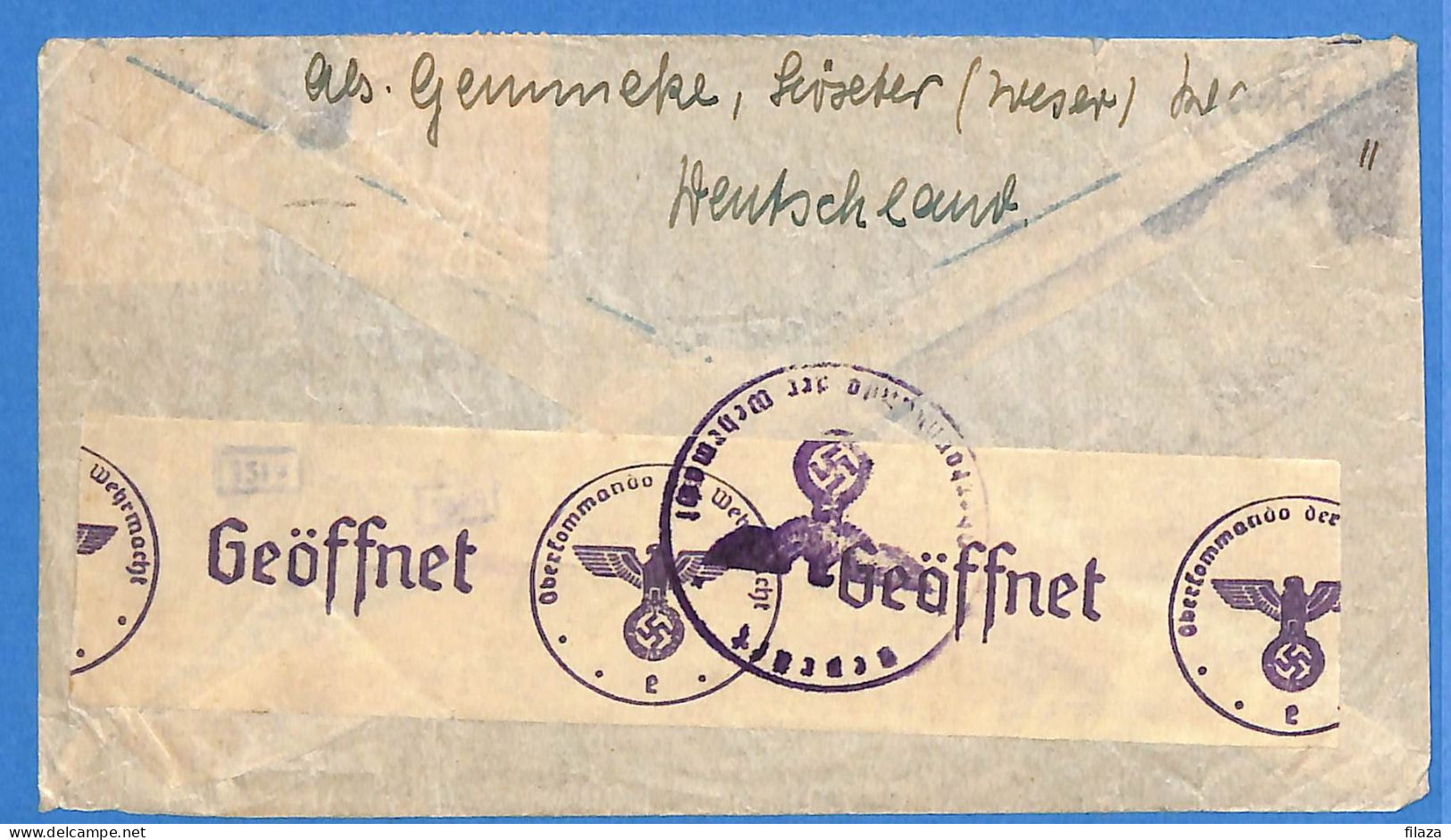 Allemagne Reich 1940 - Lettre Par Avion Avec Censure Aux USA - G33465 - Briefe U. Dokumente