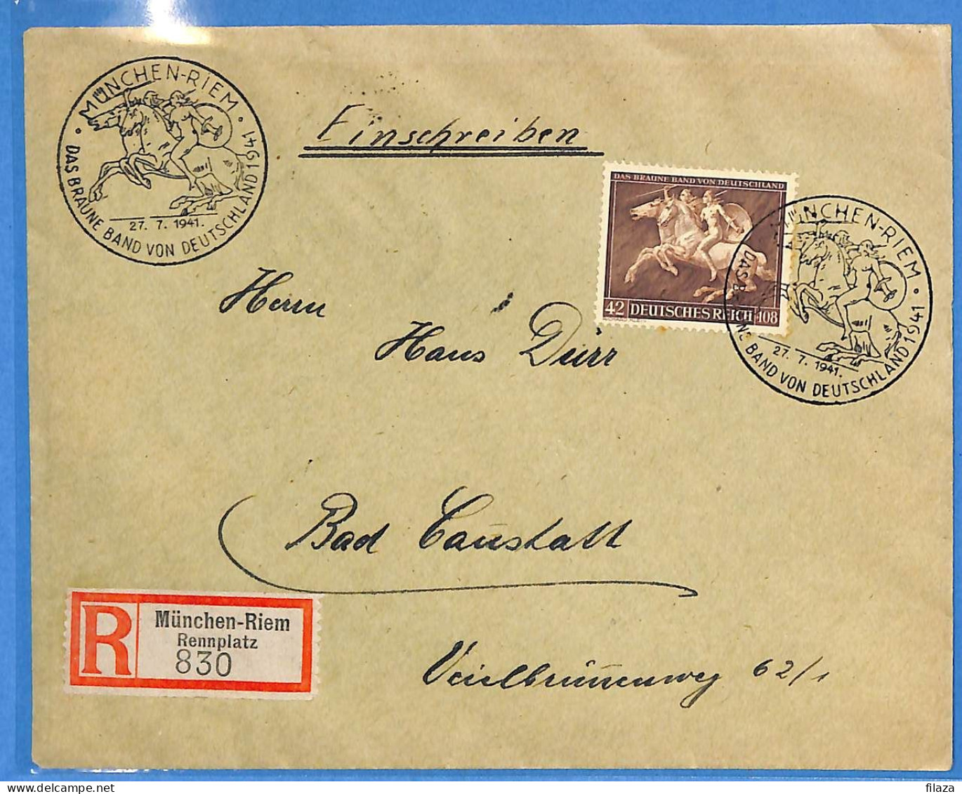 Allemagne Reich 1941 - Lettre Einschreiben De Munchen - G33457 - Briefe U. Dokumente