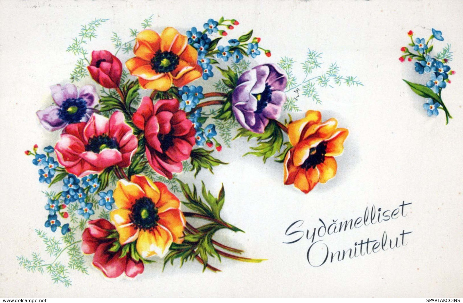 FLOWERS Vintage Postcard CPA #PKE691.GB - Blumen