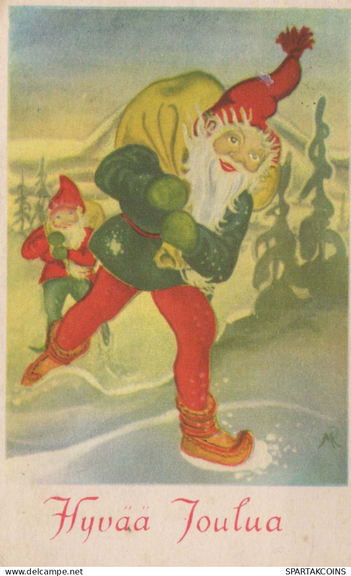 SANTA CLAUS Happy New Year Christmas Vintage Postcard CPSMPF #PKG294.GB - Santa Claus