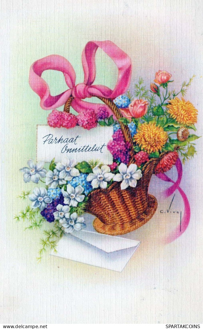 FLOWERS Vintage Postcard CPSMPF #PKG053.GB - Flowers