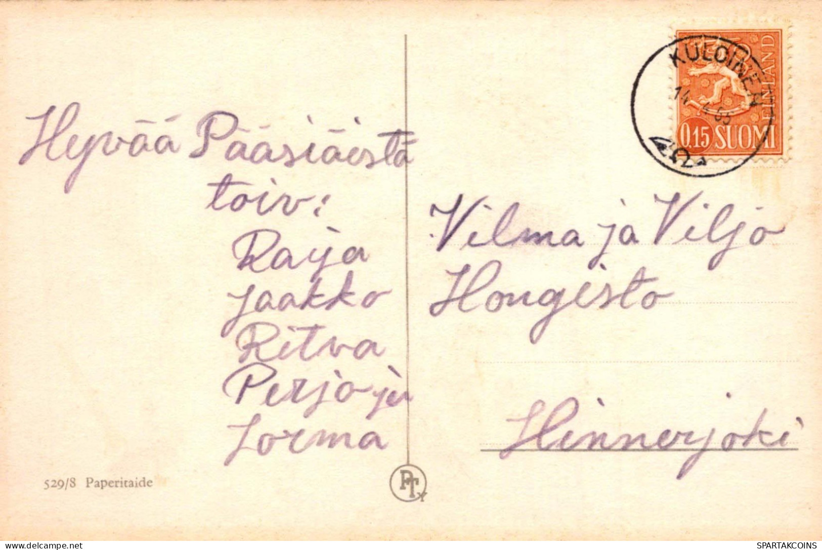 EASTER CHICKEN EGG Vintage Postcard CPA #PKE061.GB - Easter
