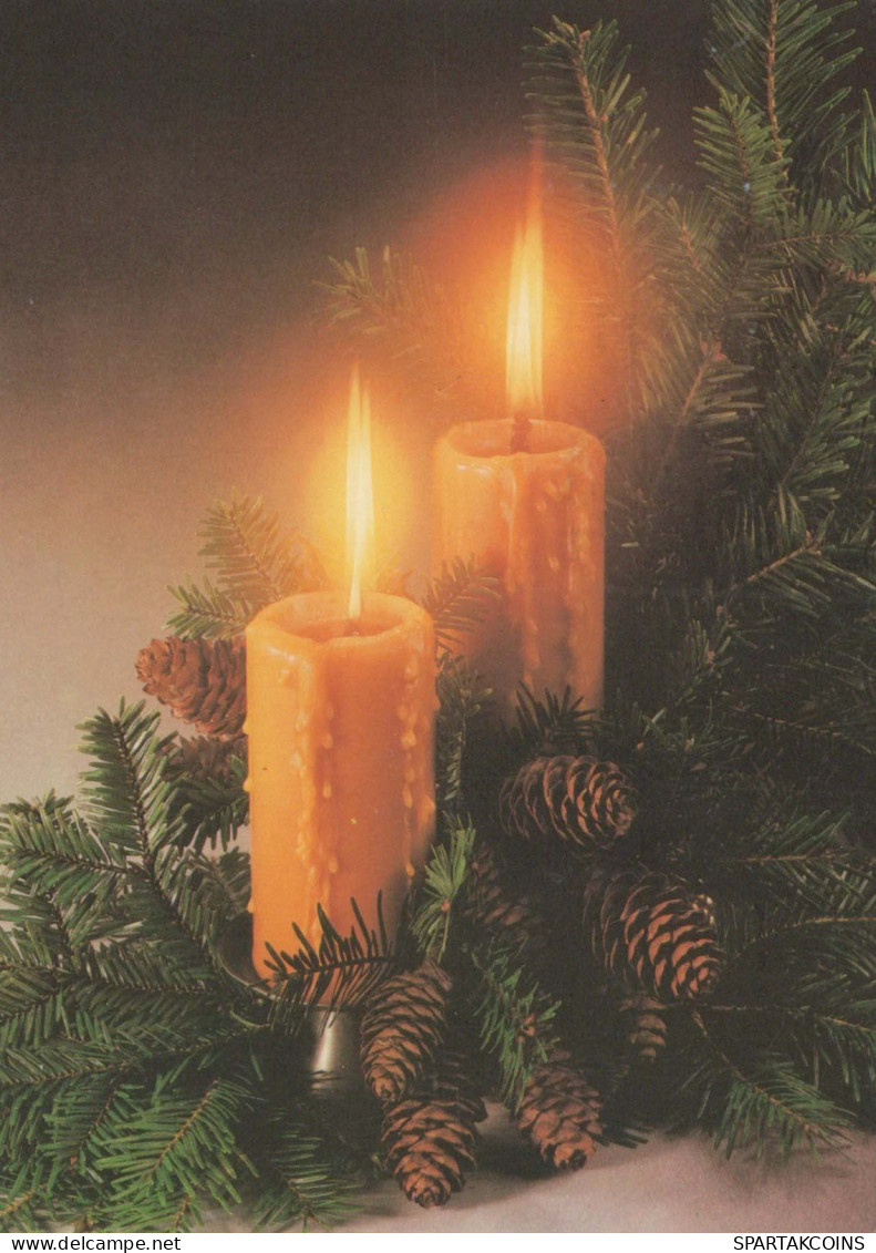 Happy New Year Christmas CANDLE Vintage Postcard CPSM #PBN927.GB - Neujahr