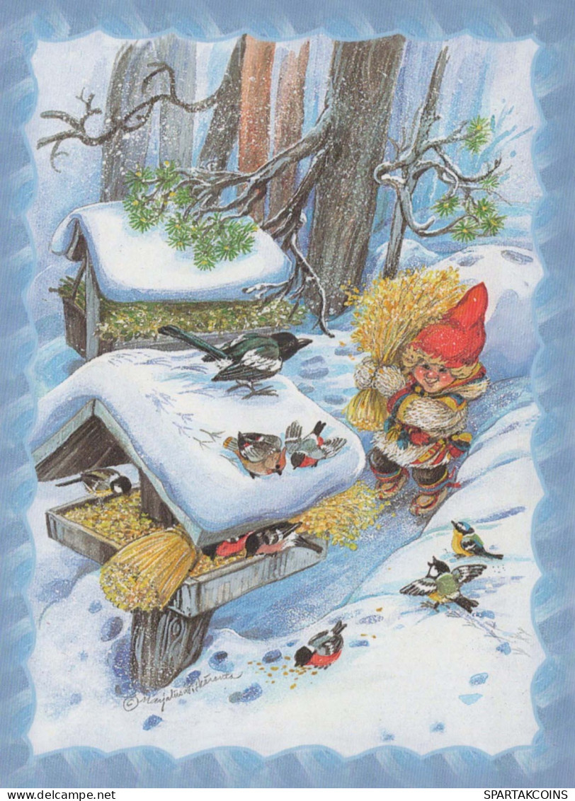 Happy New Year Christmas GNOME Vintage Postcard CPSM #PBL994.GB - Nouvel An