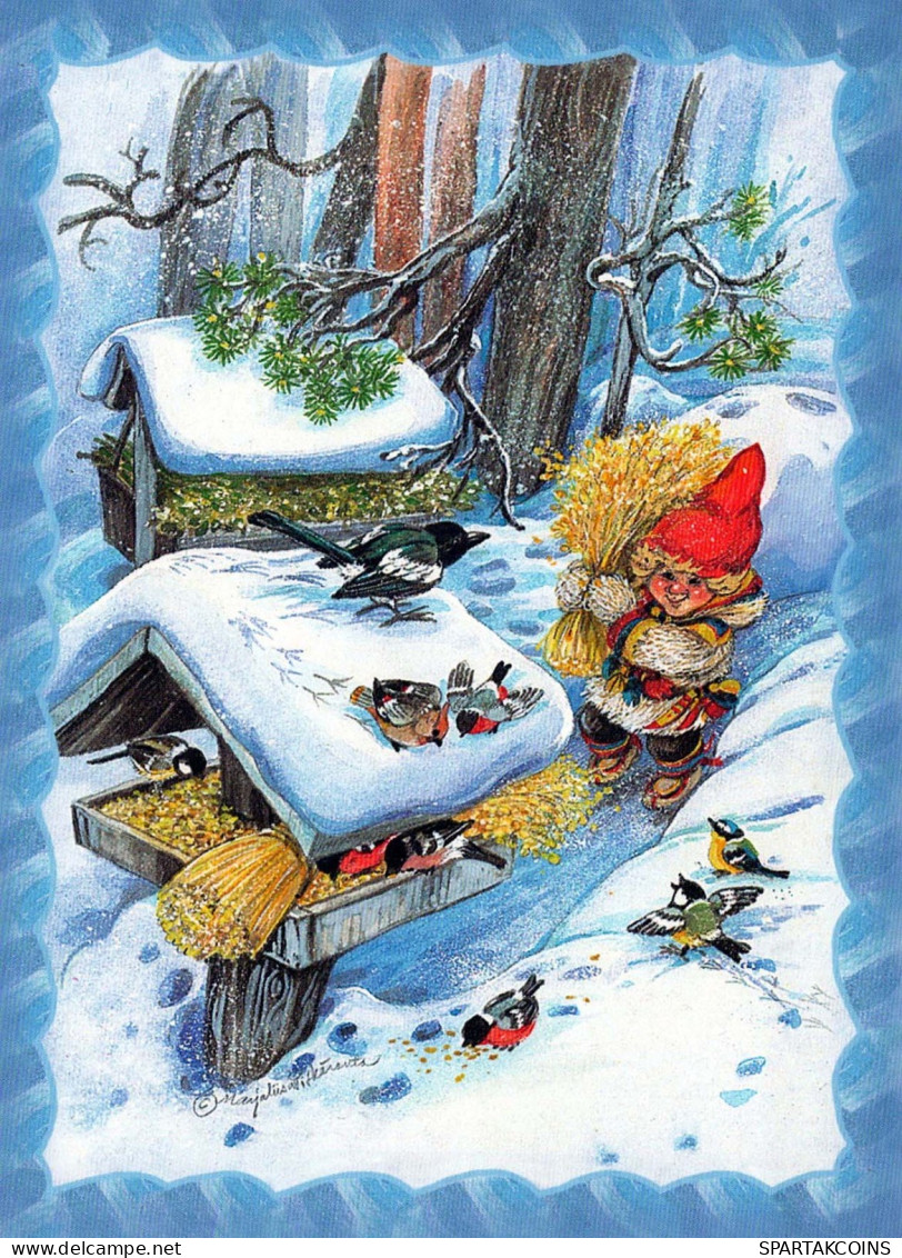 Happy New Year Christmas GNOME Vintage Postcard CPSM #PBL994.GB - Nouvel An