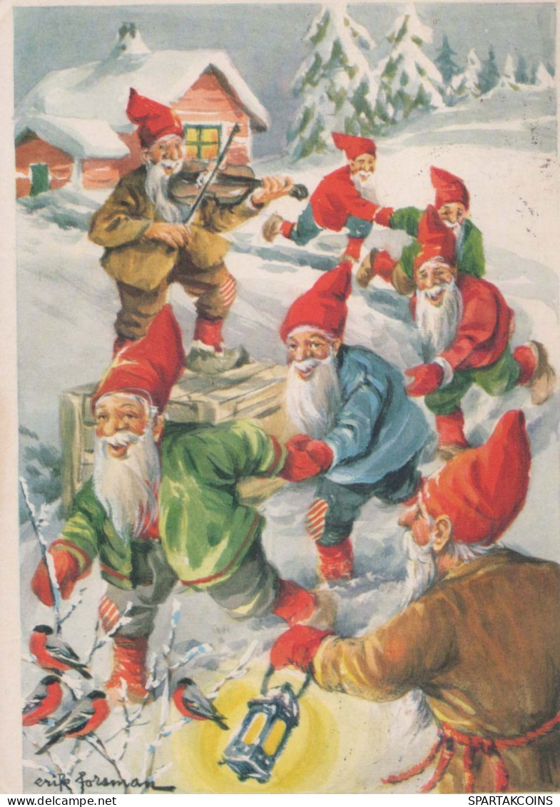 Happy New Year Christmas GNOME Vintage Postcard CPSM #PBL924.GB - Neujahr