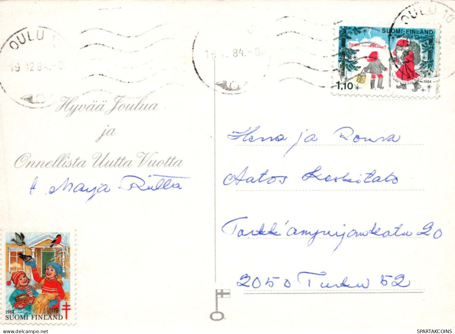 SANTA CLAUS Happy New Year Christmas Vintage Postcard CPSM #PBL511.GB - Santa Claus