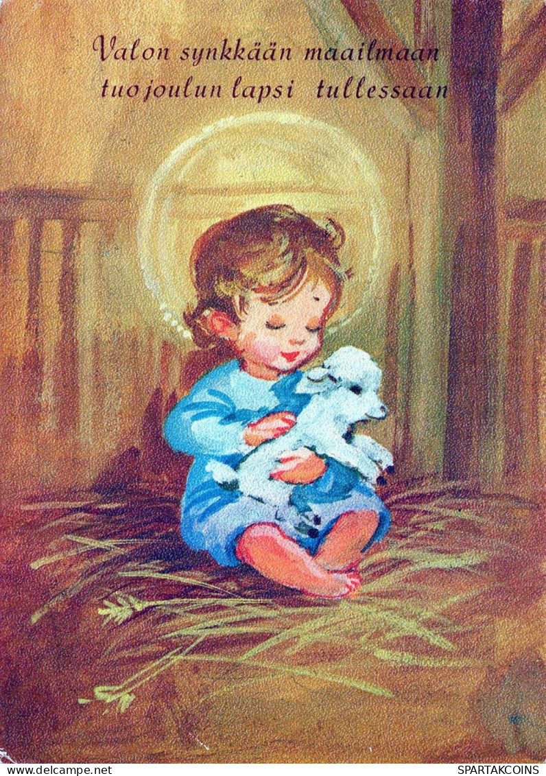 CHILDREN Scene Landscape Baby JESUS Vintage Postcard CPSM #PBB528.GB - Scènes & Paysages