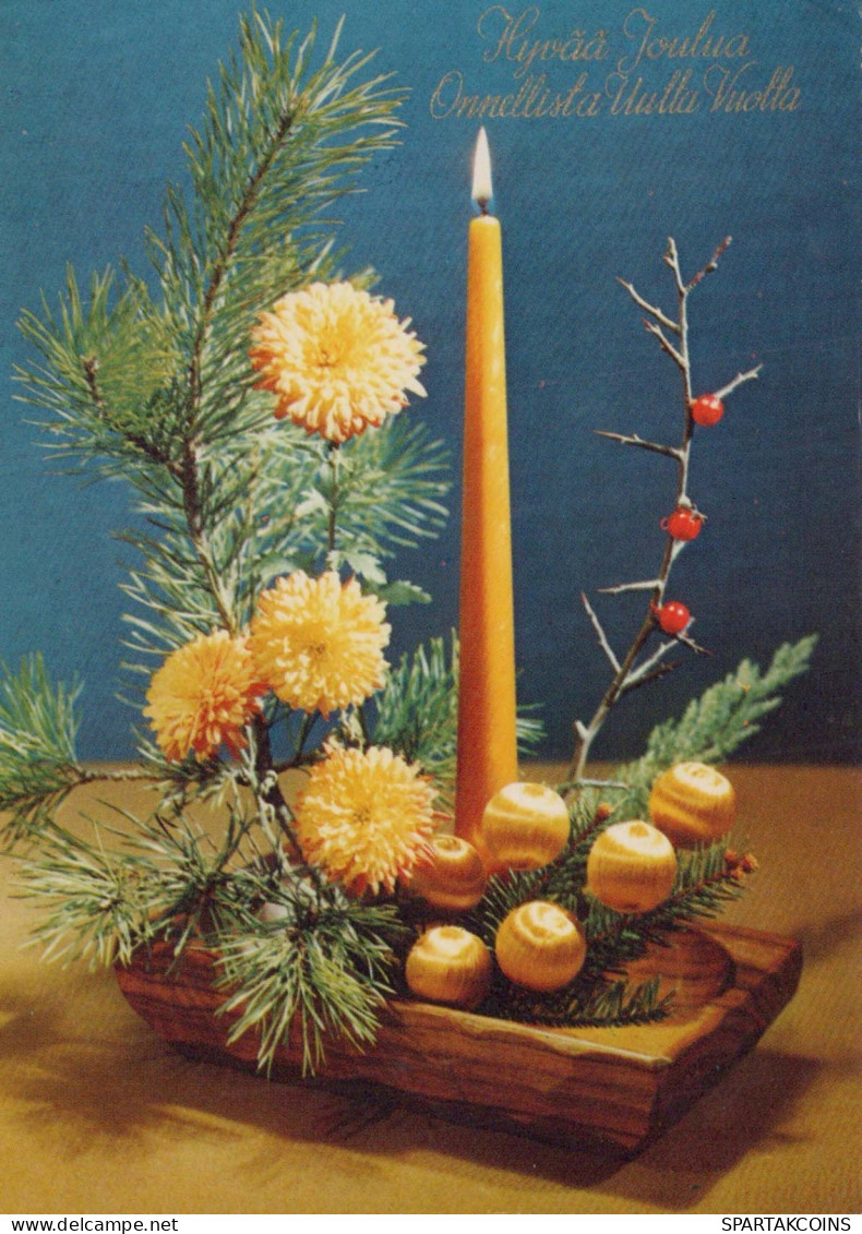 Happy New Year Christmas CANDLE Vintage Postcard CPSM #PBA306.GB - New Year