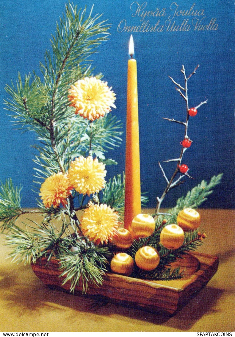 Happy New Year Christmas CANDLE Vintage Postcard CPSM #PBA306.GB - Nouvel An