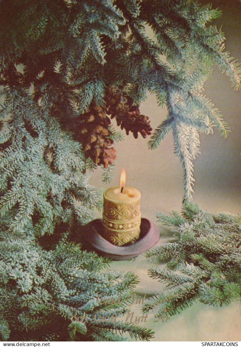 Happy New Year Christmas CANDLE Vintage Postcard CPSM #PBA245.GB - Nouvel An