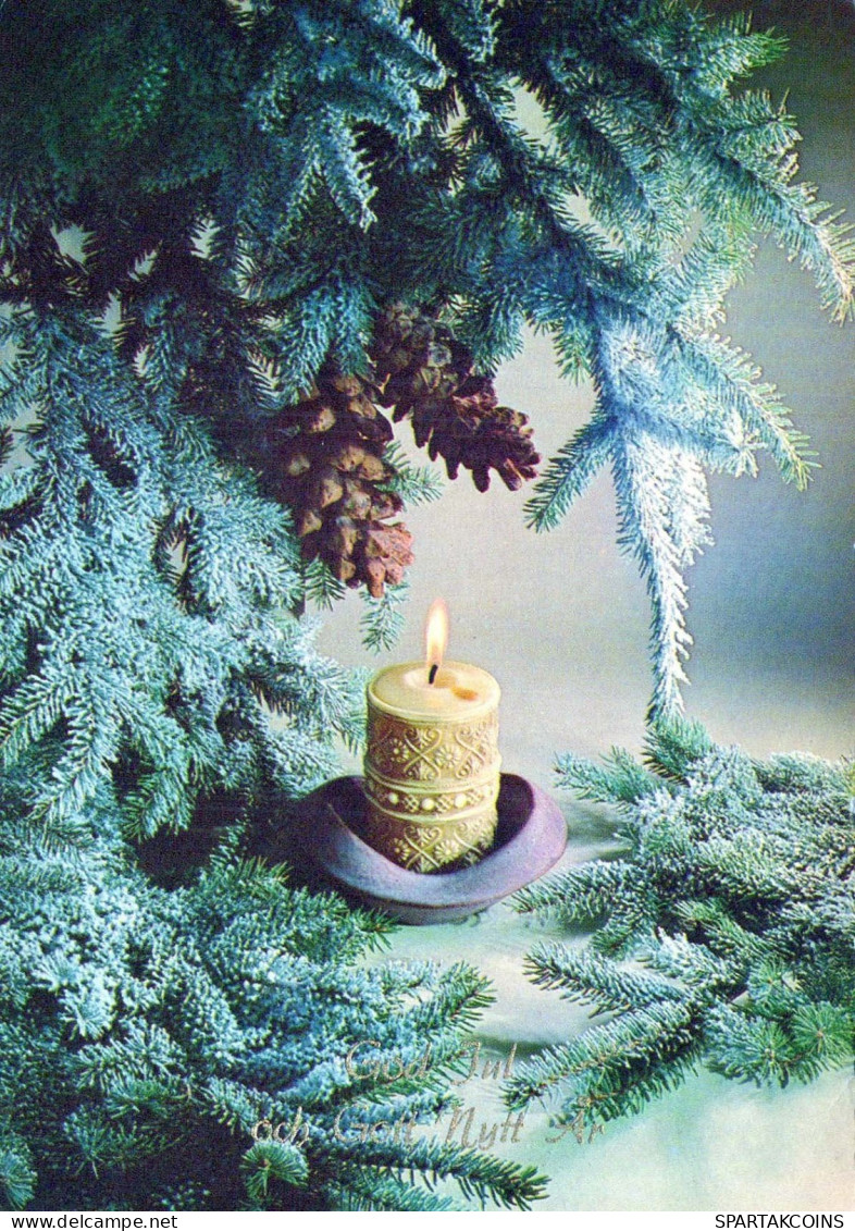Happy New Year Christmas CANDLE Vintage Postcard CPSM #PBA245.GB - Nouvel An