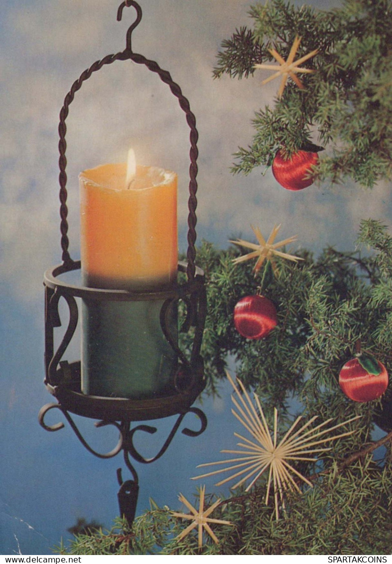 Happy New Year Christmas CANDLE Vintage Postcard CPSM #PBA185.GB - Nouvel An