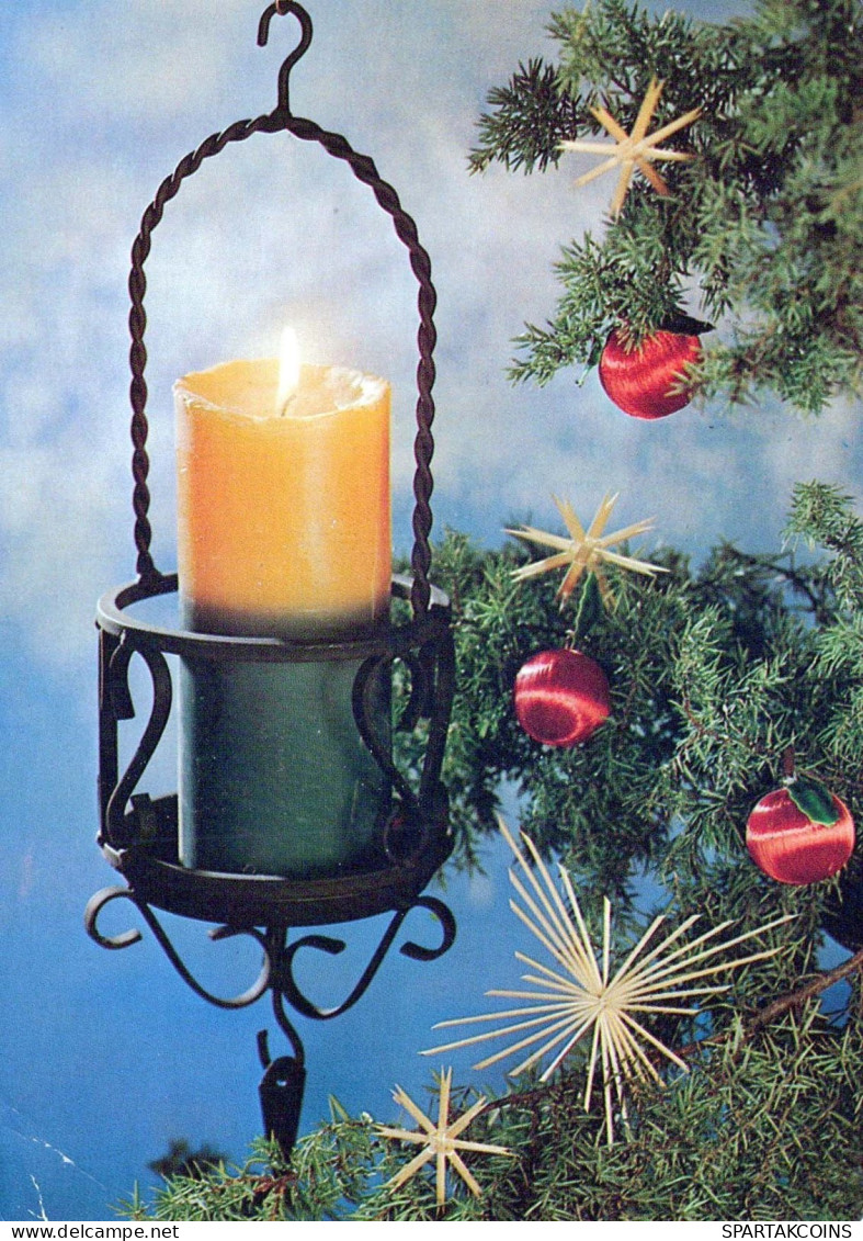 Happy New Year Christmas CANDLE Vintage Postcard CPSM #PBA185.GB - Nouvel An