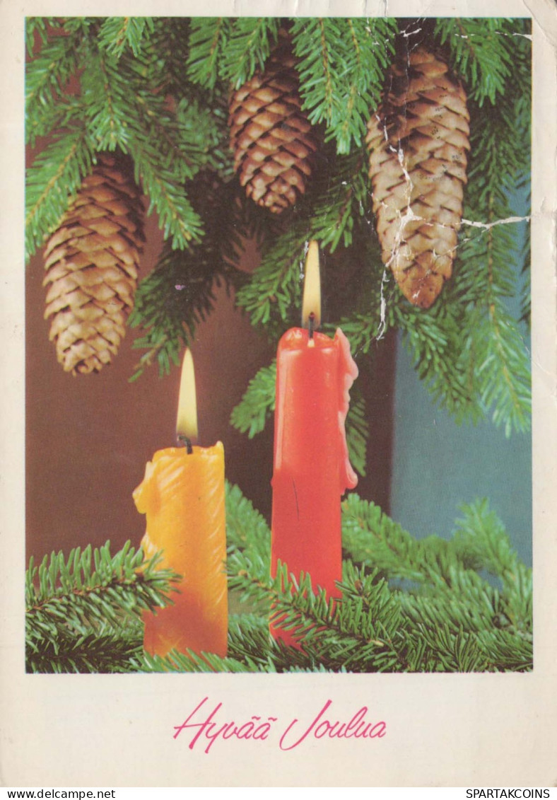 Happy New Year Christmas CANDLE Vintage Postcard CPSM #PAZ306.GB - Nouvel An