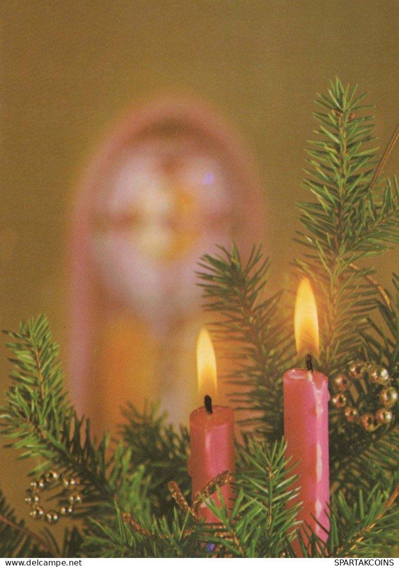 Happy New Year Christmas CANDLE Vintage Postcard CPSM #PAZ427.GB - Nouvel An