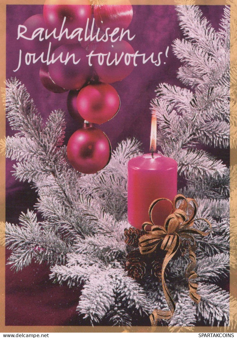 Happy New Year Christmas CANDLE Vintage Postcard CPSM #PAV464.GB - Nouvel An