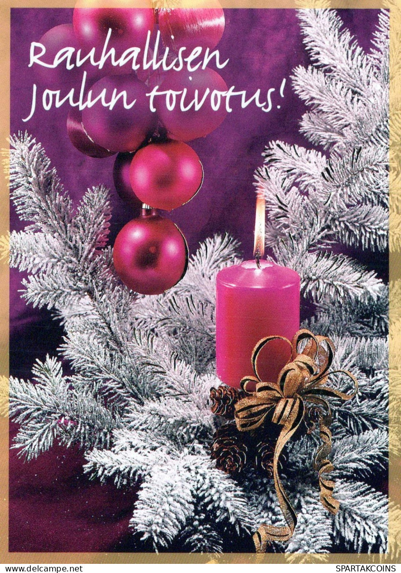 Happy New Year Christmas CANDLE Vintage Postcard CPSM #PAV464.GB - Nouvel An