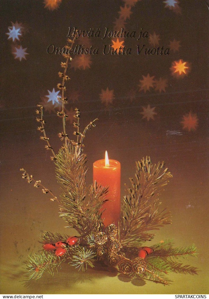 Happy New Year Christmas CANDLE Vintage Postcard CPSM #PAV524.GB - Nouvel An