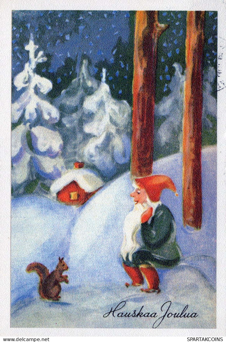 Happy New Year Christmas GNOME Vintage Postcard CPSM #PAU486.GB - Año Nuevo