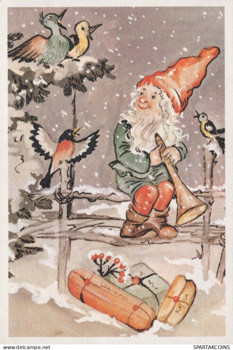 Happy New Year Christmas GNOME Vintage Postcard CPSM #PAU423.GB - Año Nuevo