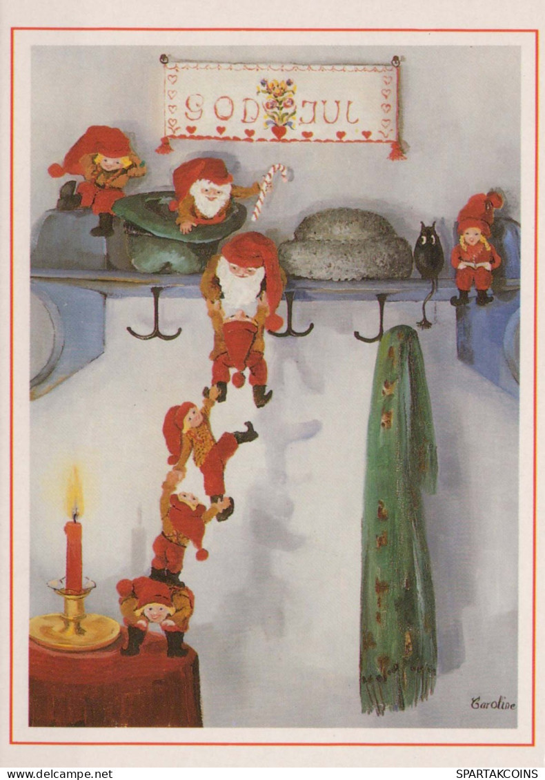 Happy New Year Christmas GNOME Vintage Postcard CPSM #PAU279.GB - Nouvel An