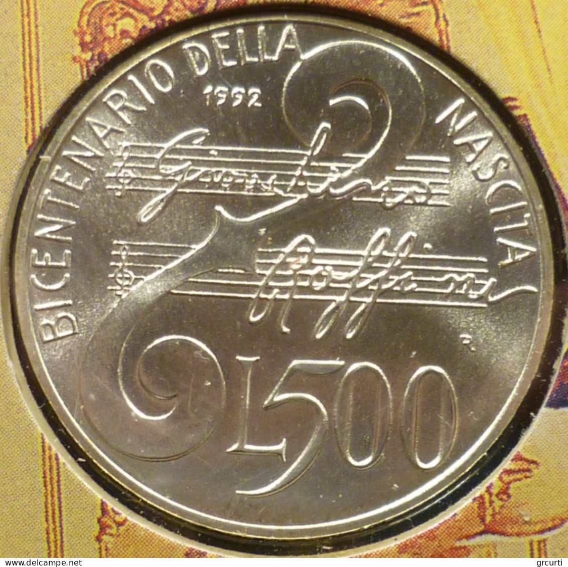 Italia - 500 Lire 1992 - 200° Nascita Gioachino Rossini - Gig# 452 - KM# 152 - 500 Lire