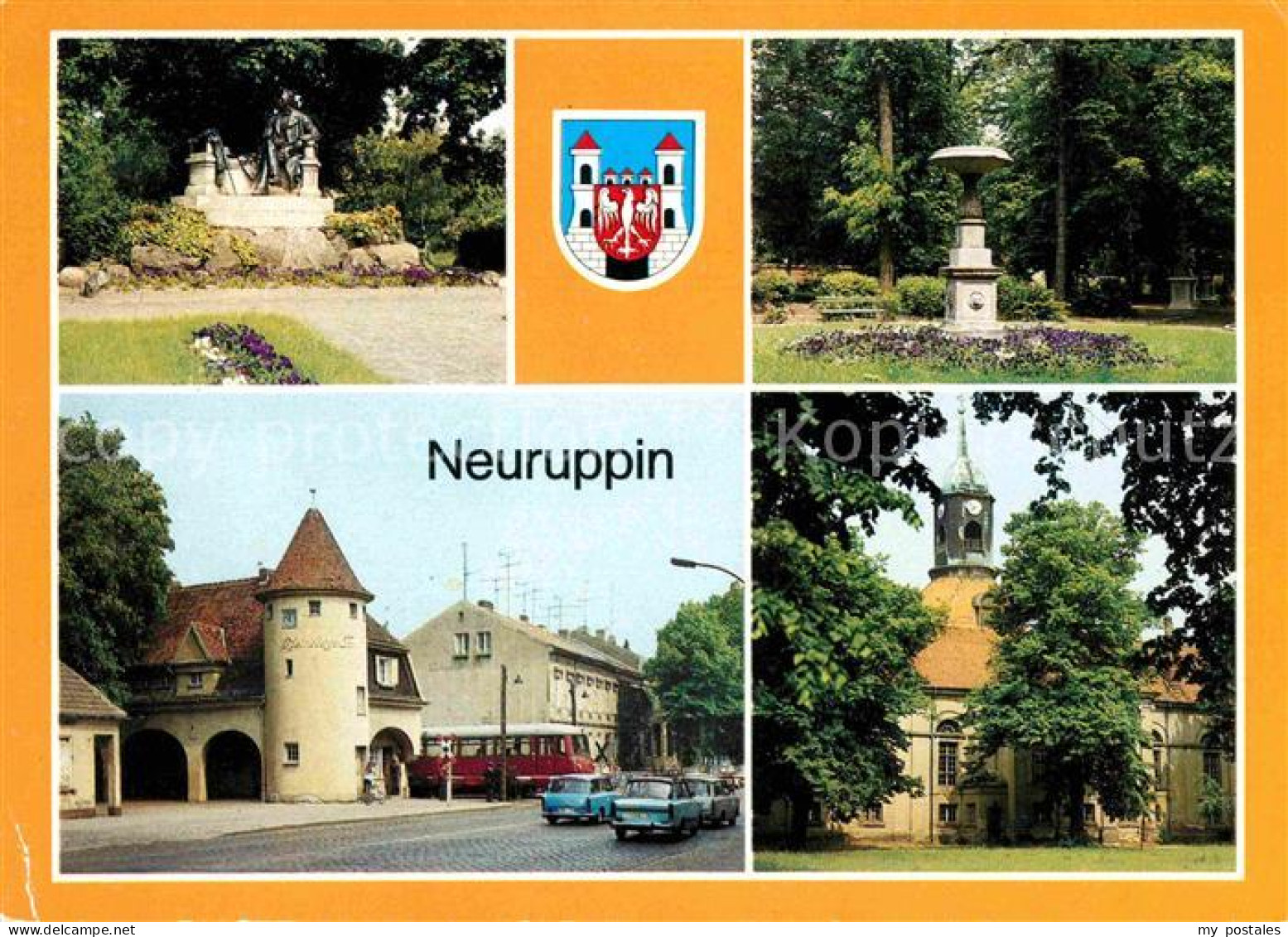 72631954 Neuruppin Fontanedenkmal Tempelgarten Bahnhof-Rheinsberger-Tor Pfarrkic - Neuruppin