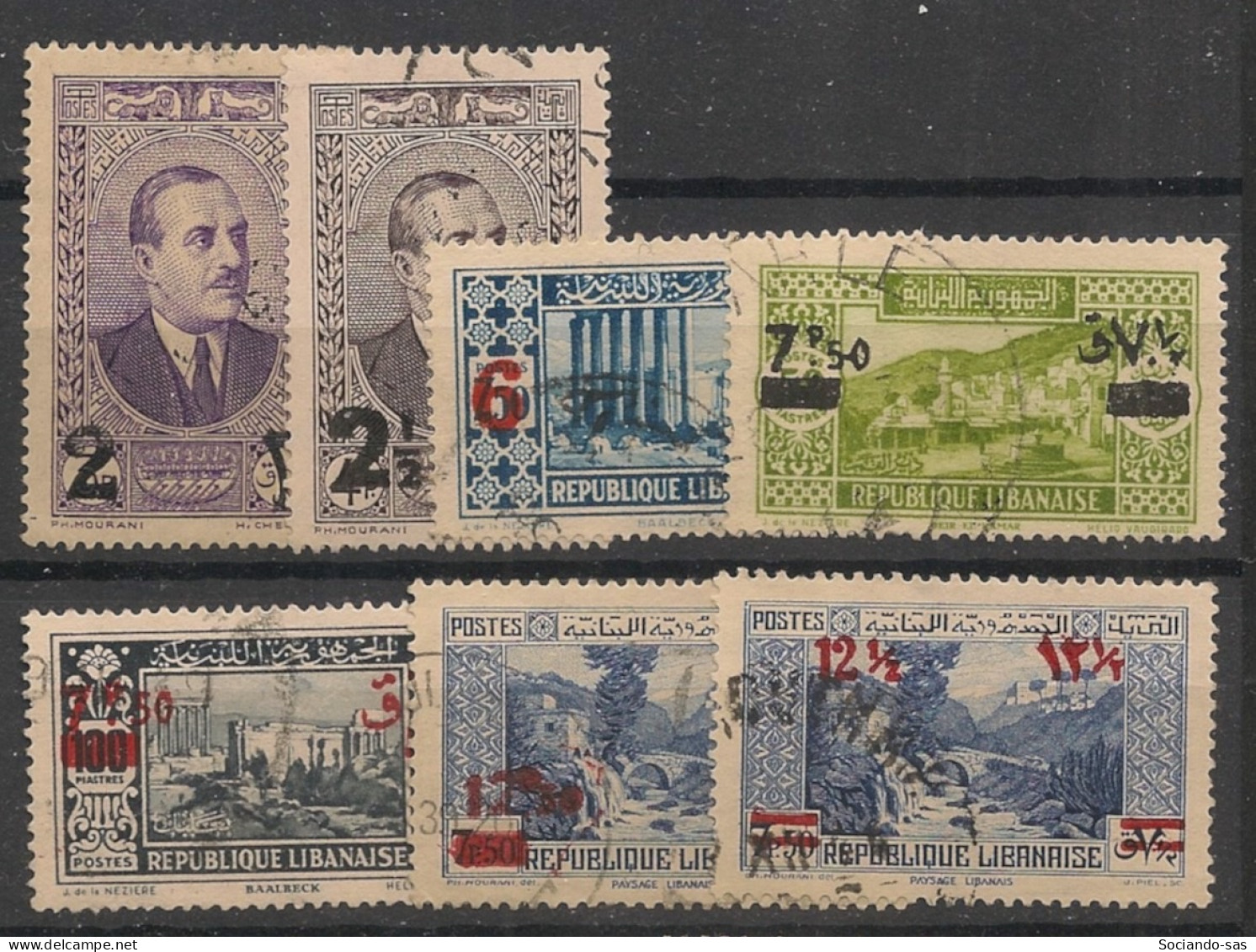 GRAND LIBAN - 1938-42 - N°YT. 157 à 163 - Série Complète - Oblitéré / Used - Usados