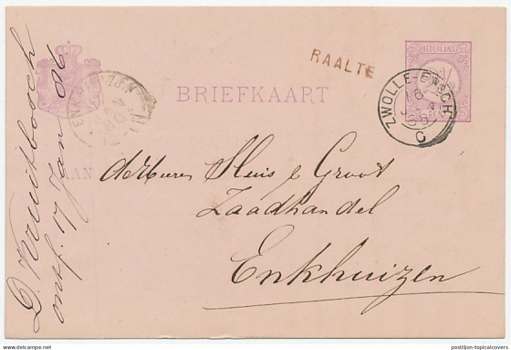 Naamstempel Raalte 1886 - Brieven En Documenten