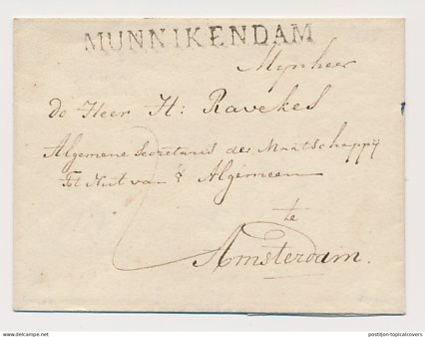Monnikendam - Amsterdam 1821 - ...-1852 Préphilatélie