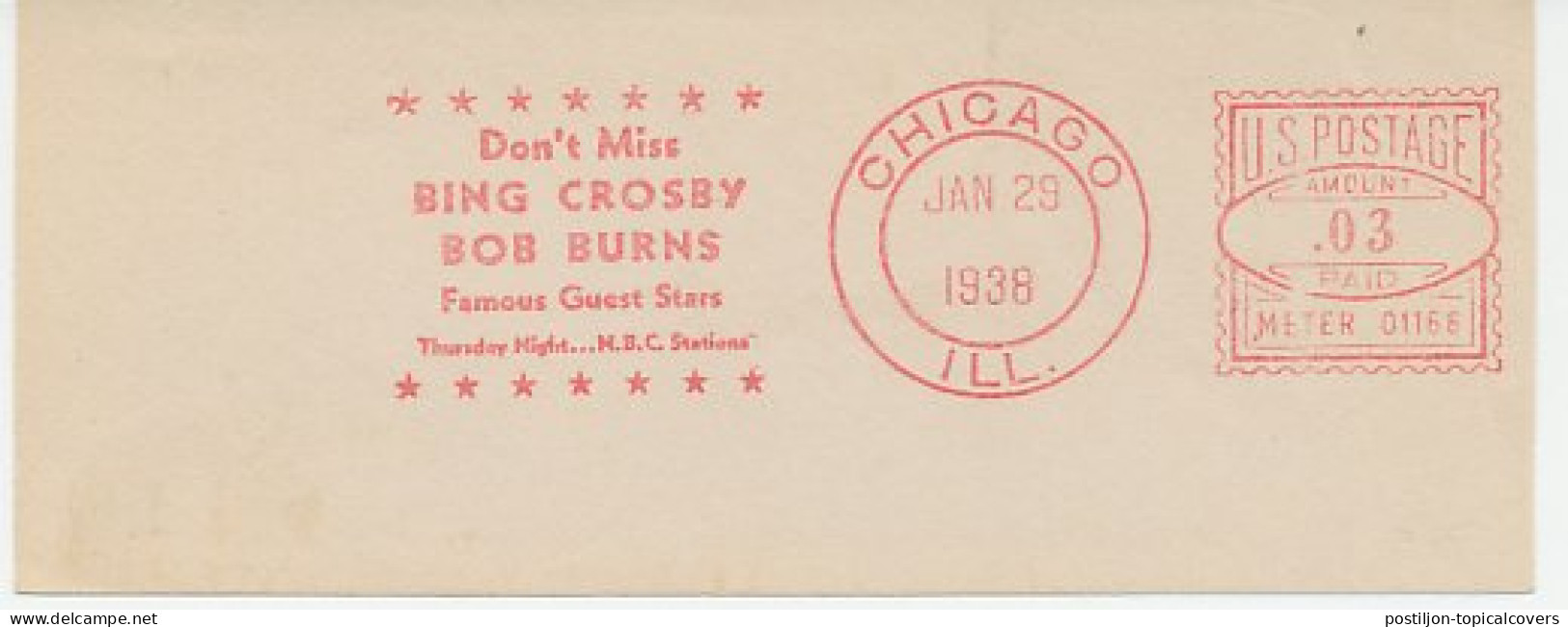 Meter Cut USA 1938 Bing Crosby - Bob Burns - NBC  - Non Classés