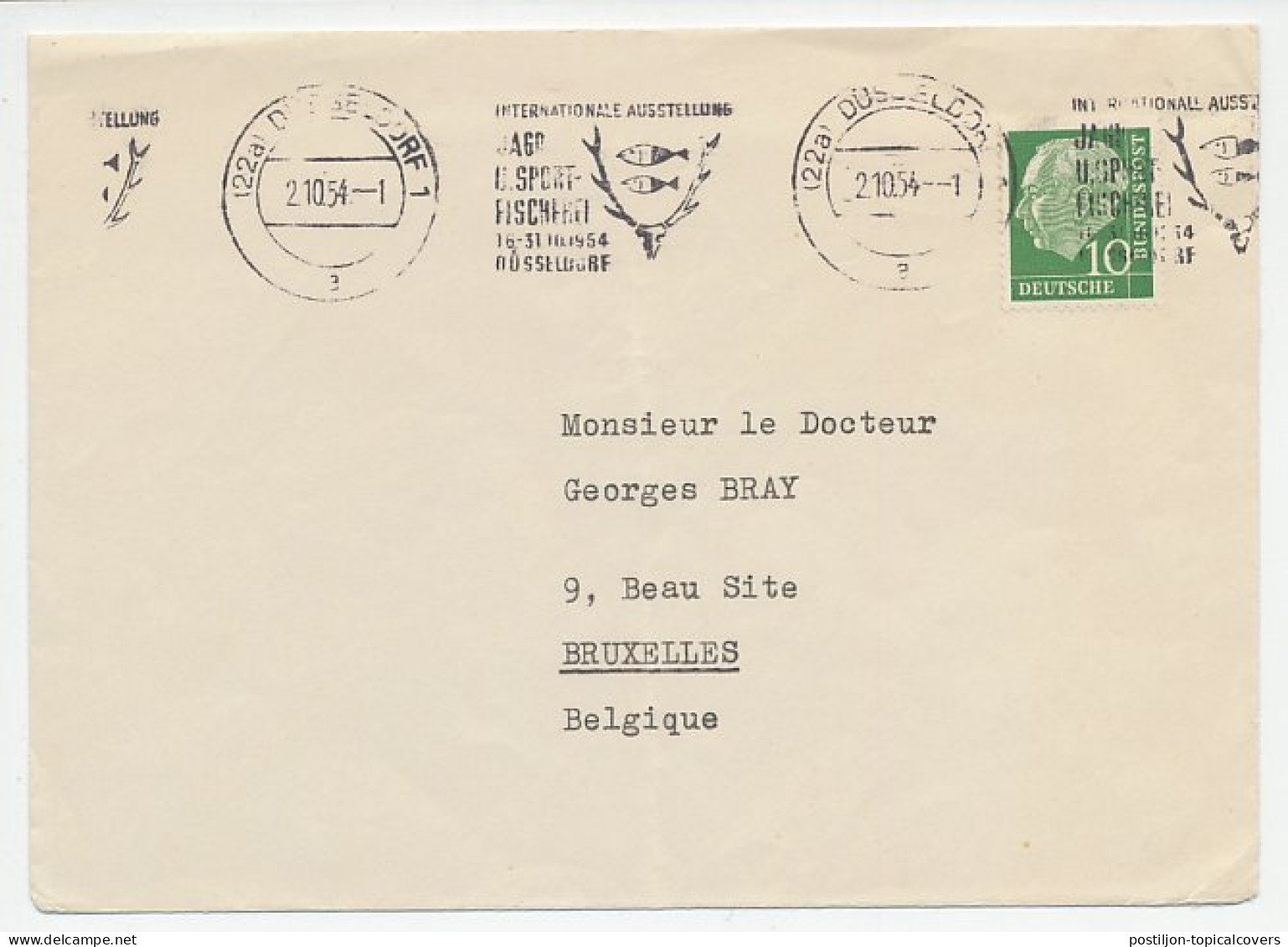 Cover / Postmark Germany 1954 Hunting - Fishing Exhibition - Andere & Zonder Classificatie