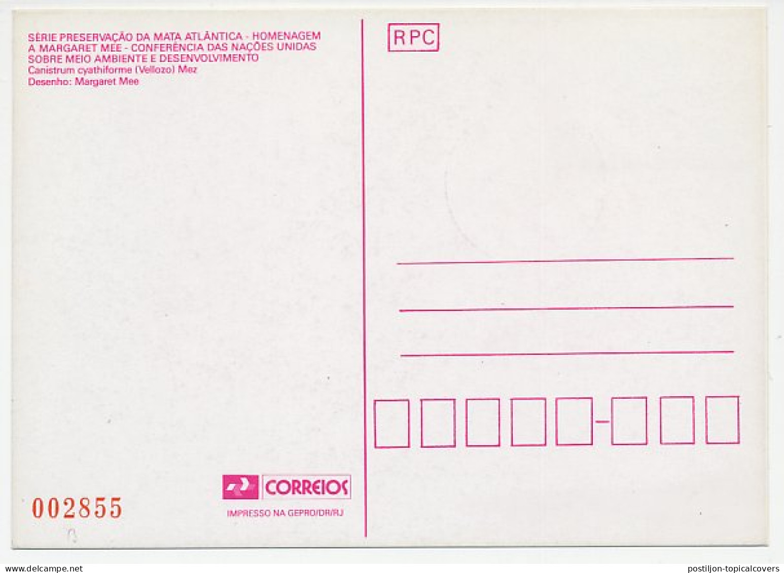 Maximum Card Brazil 1992 Flower - Autres & Non Classés
