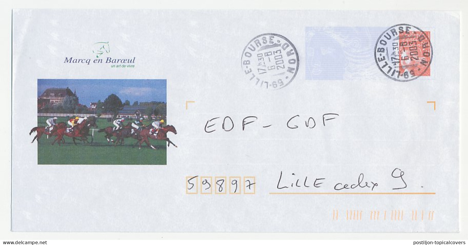 Postal Stationery / PAP France 2003 Horse Racing - Horses