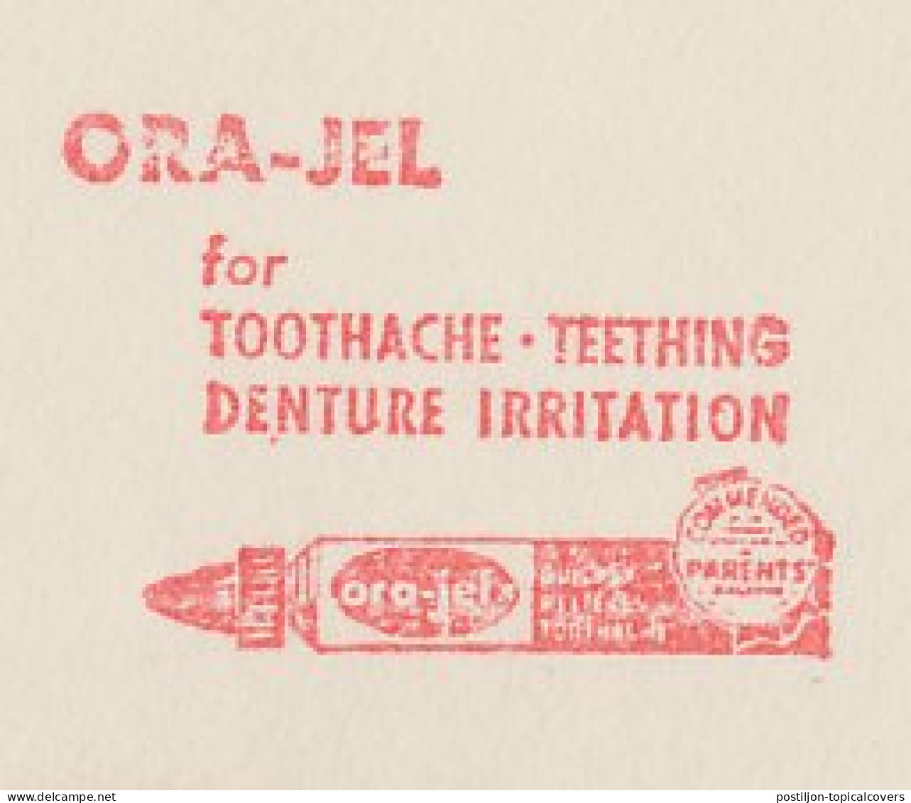 Meter Top Cut USA 1962 Denture Irritation - Ora Jel - Médecine