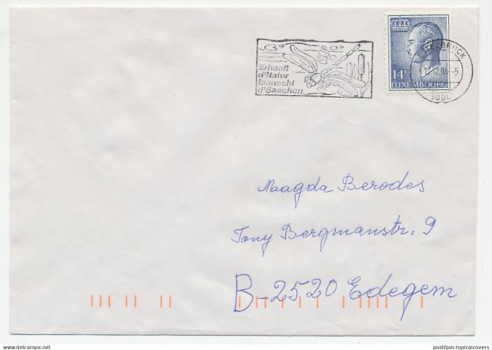 Cover / Postmark Luxembourg 1994 Dragonfly - Libelle - Other & Unclassified