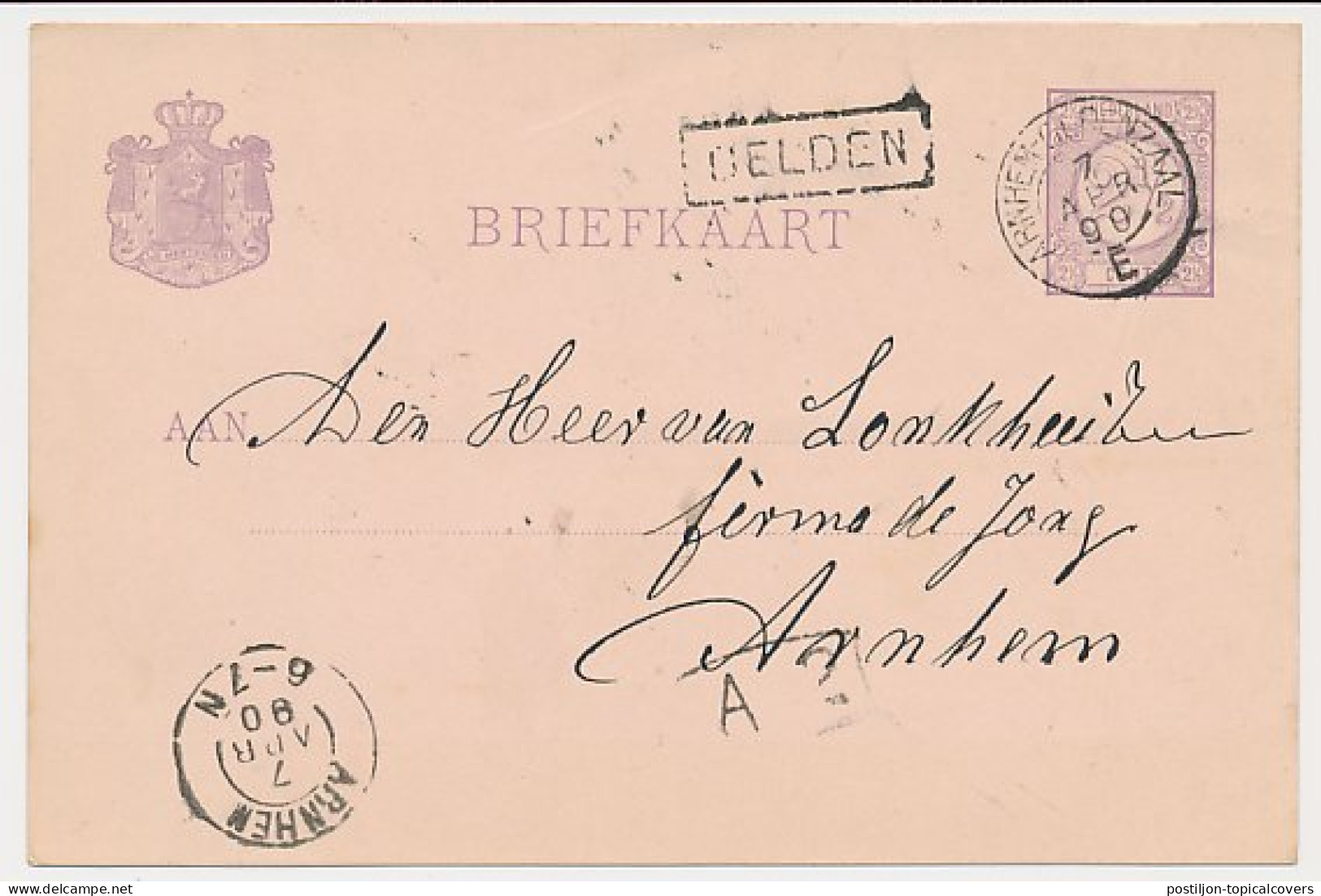 Trein Haltestempel Delden 1890 - Covers & Documents