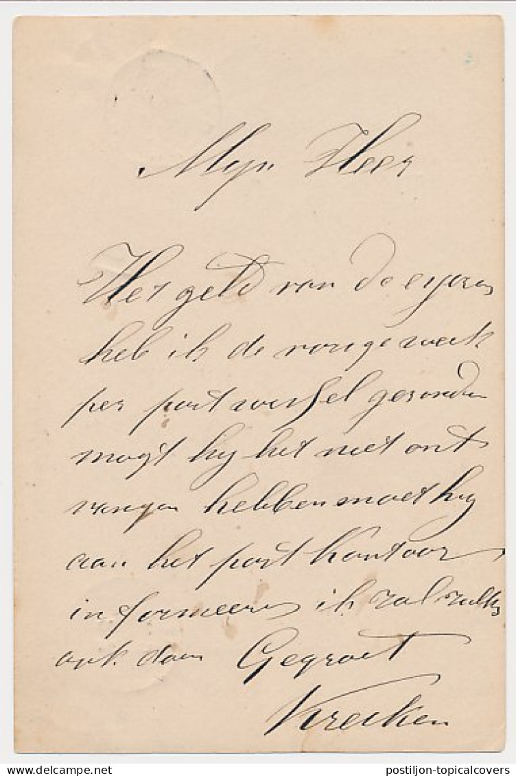 Trein Haltestempel Middelburg 1885 - Lettres & Documents