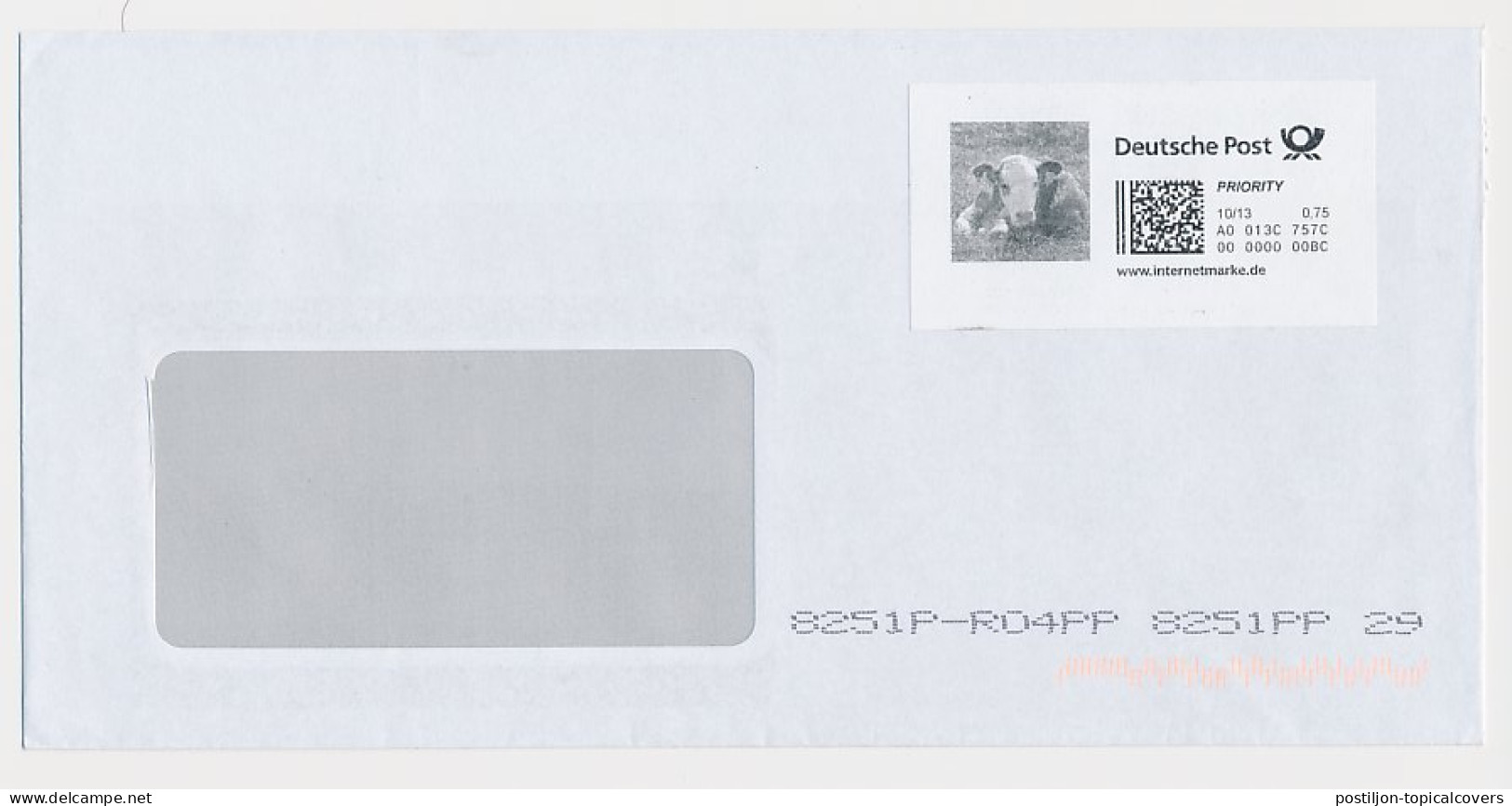 Cover / Internet Stamp Germany Cow - Ferme