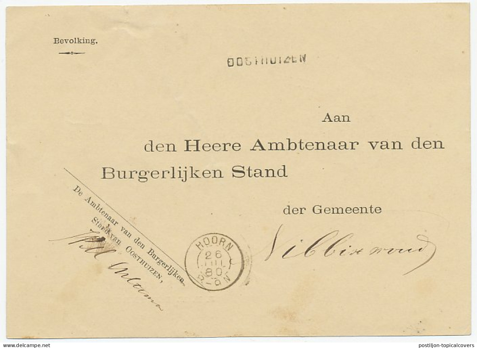 Naamstempel Oosthuizen 1880 - Lettres & Documents