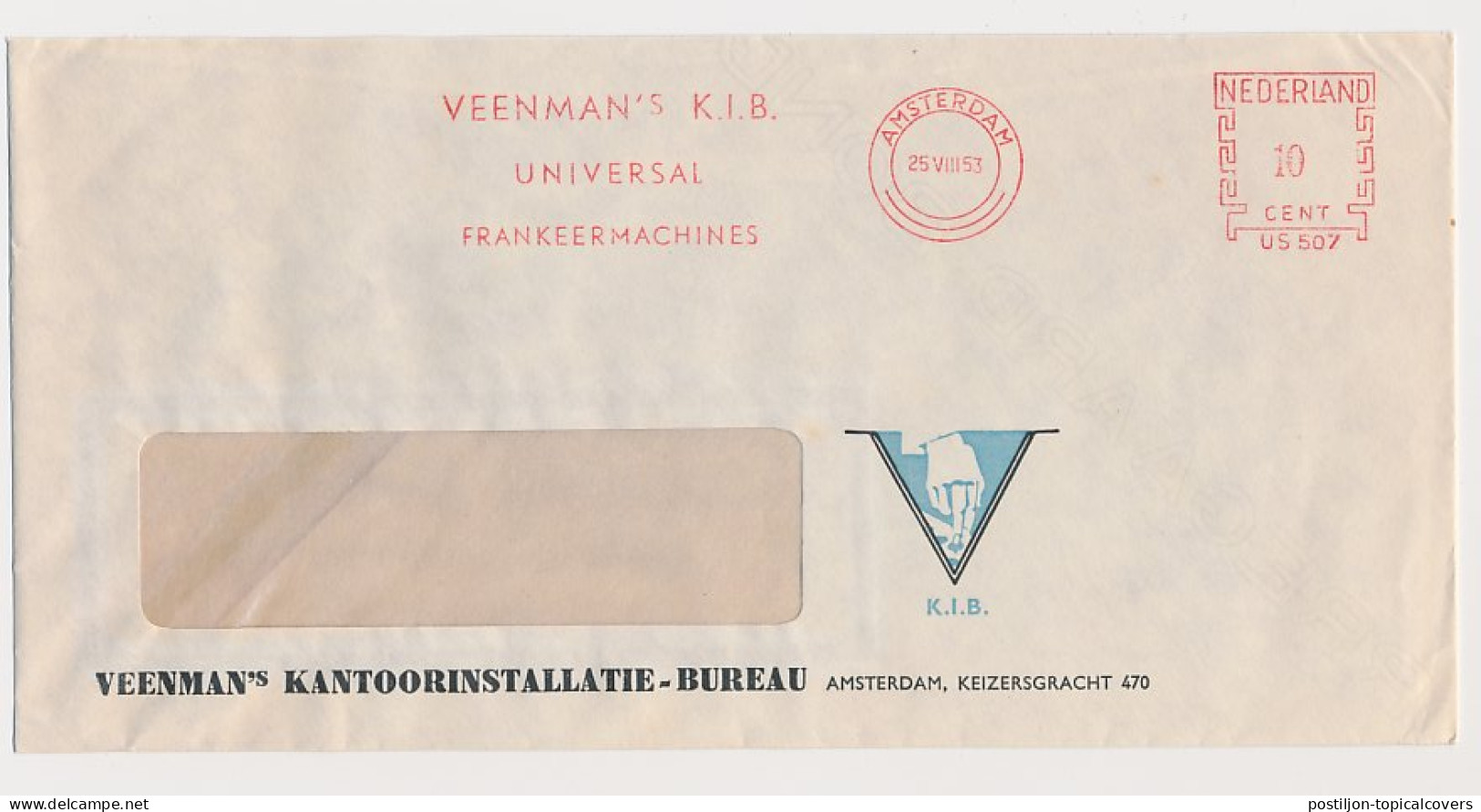 Meter Cover Netherlands 1953 Universal Simplex - Timbres De Distributeurs [ATM]