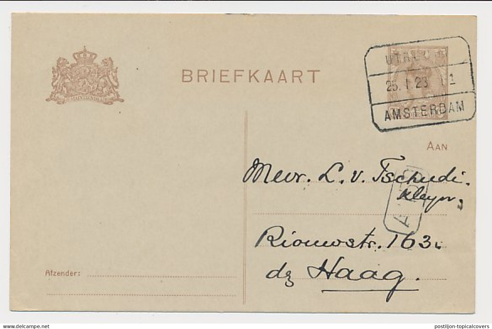 Treinblokstempel : Utrecht - Amsterdam F1 1923 - Unclassified