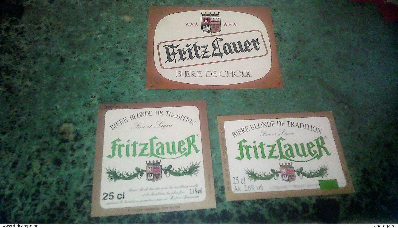 Strasbourg Anciennes Etiquettes De Bière Lot De 3 Différentes FritzLauer Brasserie BK - Bière