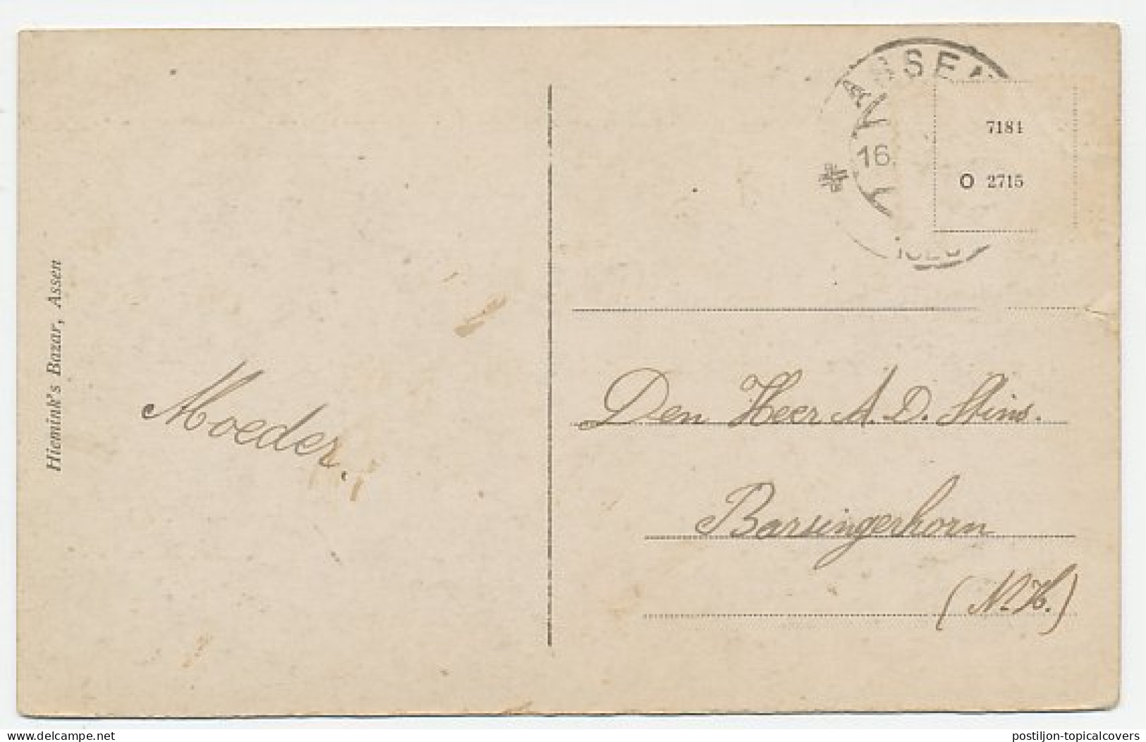 Prentbriefkaart Postkantoor Assen - Other & Unclassified