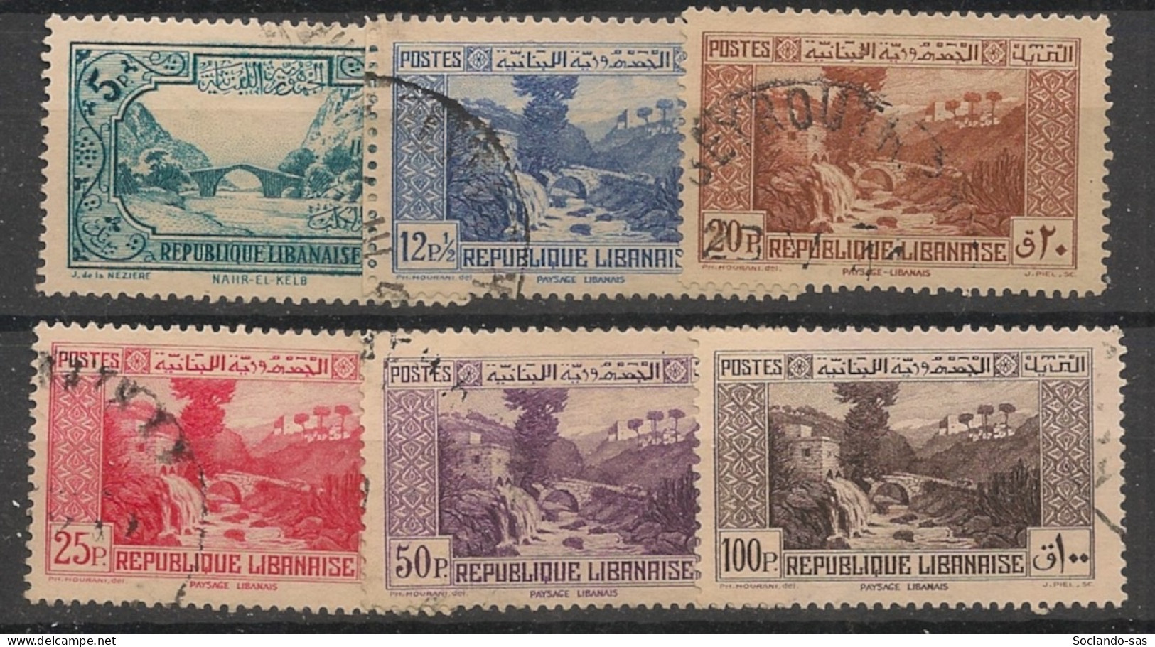 GRAND LIBAN - 1940 - N°YT. 170 à 175 - Série Complète - Oblitéré / Used - Gebraucht