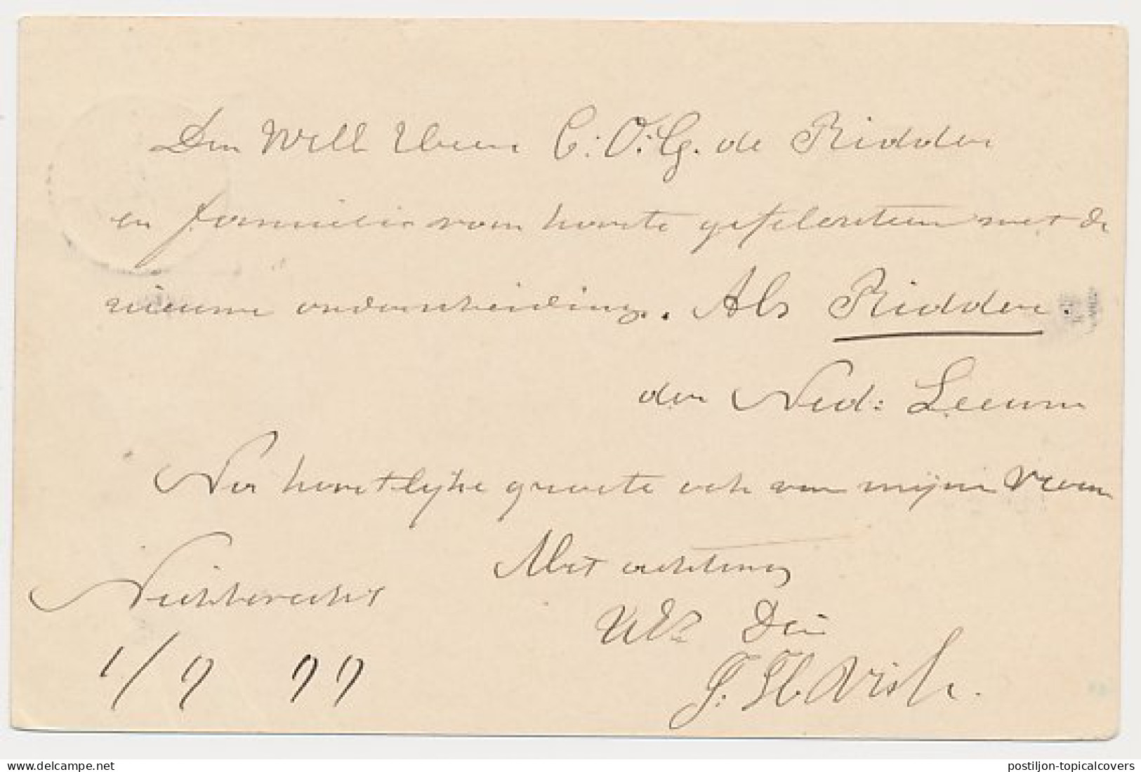 Kleinrondstempel Nichtevecht 1899 - Unclassified